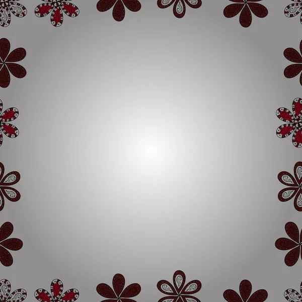 Schema Senza Soluzione Continuità Immagine Bianco Rosso Marrone Vettore Elementi — Vettoriale Stock
