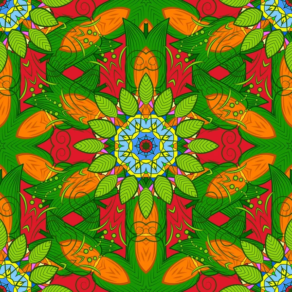 Nahtlose Vintage Flower Pattern Vector Hüftgewebemuster — Stockvektor