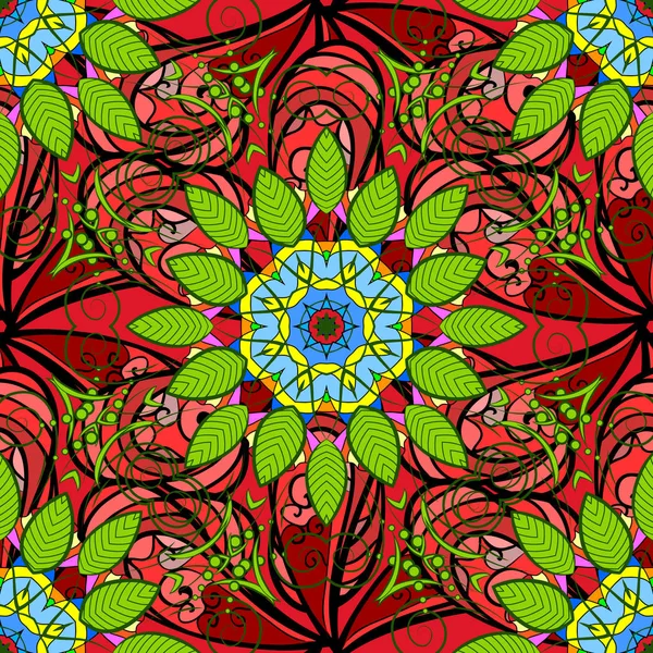 Satır seamless modeli. Vektör Trendy kumaş deseni. Şirin çiçekler.