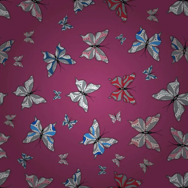 Illustration Vectorielle Motif Papillon Tropical Sans Couture Dans Les Couleurs — Image vectorielle