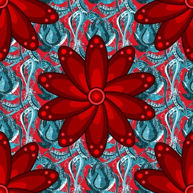 Sorunsuz çiçek deseni kaydırma kağıt, davet, el ilanı, afiş veya Web sitesi Web sitesi arka plan duvar kağıdı için kullanılabilir. Parlak unsurları. Vektör çizim el çekilmiş.