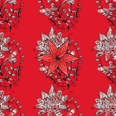 Çiçek ile sorunsuz vektör arka plan. Bahar Tema Dikişsiz desen arka plan rengi. Çocuk tarzı. Düz çiçek öğeleri tasarım.