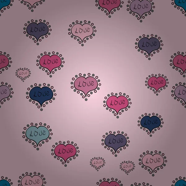 Seamless Hearts Pattern Valentines Day Vector Illustration Pattern Wrapping Cover — Stock Vector