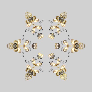 Altın renkleri izole. Kış kar tanesi. Kar tanesi vektör çizim. Kar tanesi simgesi.