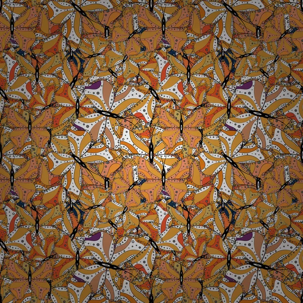 Patrón Tropical Sin Costuras Con Mariposas Exóticas Ilustración Colores Naranja — Archivo Imágenes Vectoriales