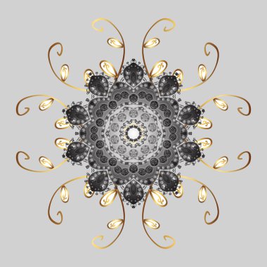 Kar taneleri arka plan. Kar tanesi süs desen. Düz renkli arka plan üzerinde izole kar taneleri tasarımı. Vektör çizim. Snowflakes desen.