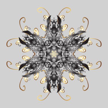 Snowflakes desen. Kar tanesi süs desen. Kar taneleri arka plan. Düz renkli arka plan üzerinde izole kar taneleri tasarımı. Vektör çizim.