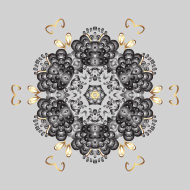 Stilize çiçek. Kumaş veya duvar kağıdı için tasarım. Dekoratif doku arka planını mandalalar. Halk tarzı. Dantel kar taneleri etnik. Vektör çizim. Dantelli moda Baskı Tekstil için.