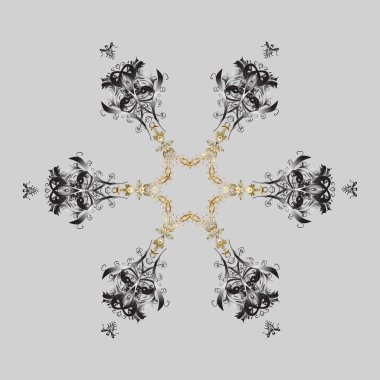 Vektör çizimi. Vektör kar taneleri deseni. Renkli arkaplanda sevimli kar taneleri.