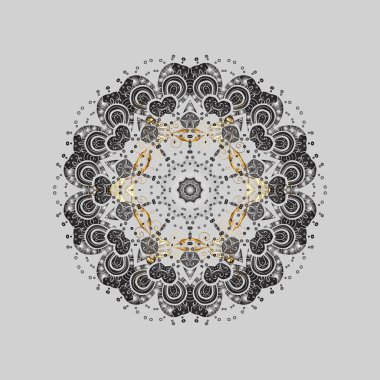 Noel desen kar taneleri arka plan ile. Tatil tasarım Noel ve yeni yıl moda için yazdırır. Altın kar tanesi. Vektör çizim.