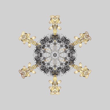 Vektör çizim. Altın renkleri izole kış. Simge siluet. Yeni yıl işareti. Noel için tasarım. Kutlama sembolü.