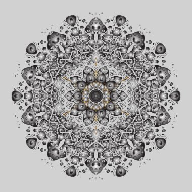 Altın renkli kristal kar tanesi. Vektör illüstrasyonu.