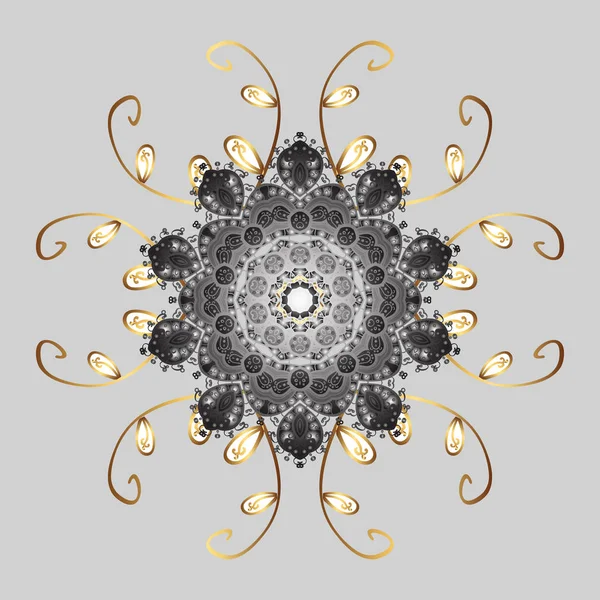 Copos Nieve Fondo Patrón Ornamental Copo Nieve Diseño Plano Copos — Archivo Imágenes Vectoriales