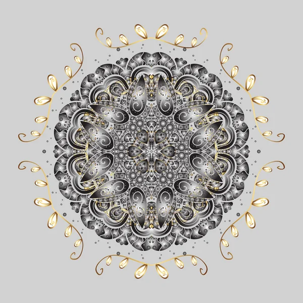 Kar tanesi süs desen. Vektör çizim. Kar taneleri arka plan. Snowflakes desen. Düz çizmek özgeçmişlerine izole soyut kar taneleri ile.