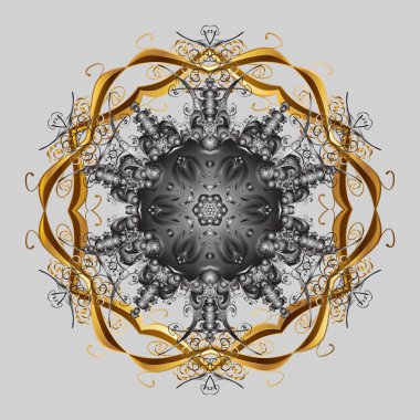 Renk arka plan üzerinde izole soyut kar taneleri ile düz tasarım. Vektör kar taneleri arka plan. Vektör çizim. Snowflakes desen. Kar tanesi renkli desen.