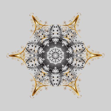 Vektör tasarımı. Kartpostal için sevimli, basit vektör kar taneleri ve tekstil için poster grafik tasarımı, ambalaj kağıdı, el yapımı Noel tarzı kış arkaplanları. Kış karalamaları el çizimi kar tanesi.