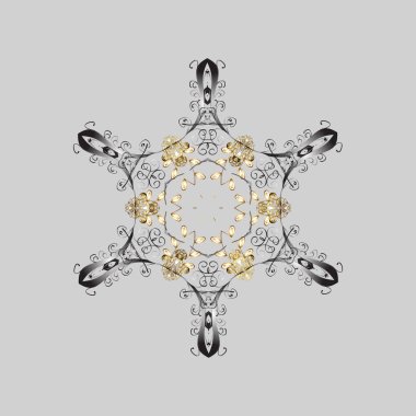 Vektör çizimi. Yetişkin sanat terapisi için kış boyama sayfaları. El yapımı stres önleyici kar tanesi. Kapak, poster, tişört ya da dövme için şablon.