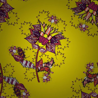 Şirin çiçekler. Çizgisiz desen. Vektör Moda kumaş deseni.