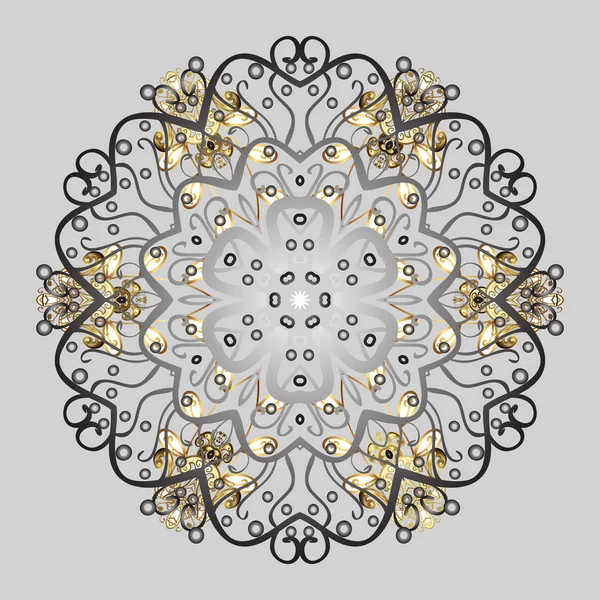 Siluet snow flake izole altın renkleri imzala. Kar tanesi mozaik simgesi. Vektör çizim. Grafik öğesi dekorasyon. Sembol dondurulmuş, kış, Noel, yeni yıl tatili. Düz tasarım.