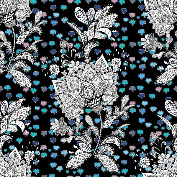 Mignon Imprimé Floral Sans Couture Avec Des Fleurs Printemps Magnifique — Image vectorielle