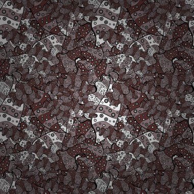 Kartları, davetiyeler, tarihi kartları ve daha birçok kaydetmek için kullanılabilir. Gri, kahverengi ve siyah renk. Karalamalar. Sorunsuz dekoratif arka plan. Vektör çizim.