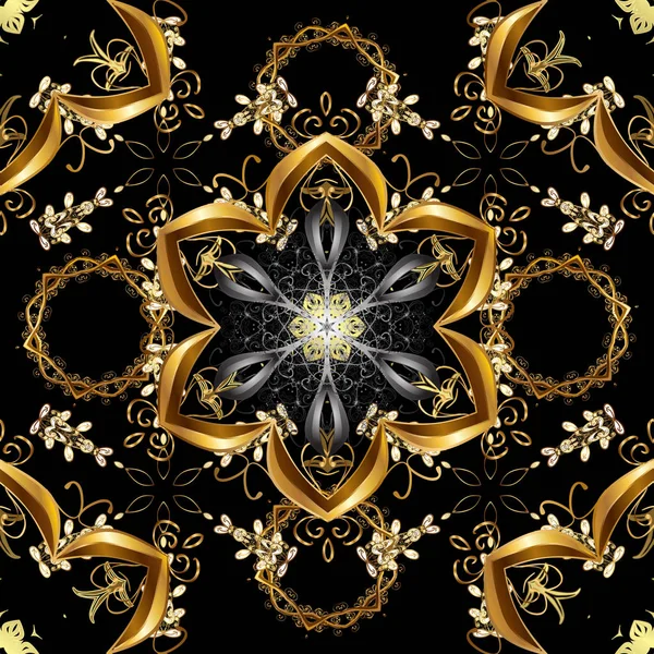 Декоративні Мереживні Прикраси Традиційний Арабський Декор Чорних Тонах Вінтажний Елемент — стоковий вектор
