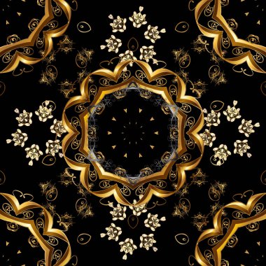 Kahverengi ve siyah renkler altın elemanları ile Seamless modeli. Klasik vektör altın seamless modeli. Geleneksel şark süsleme. Klasik vintage arka plan.