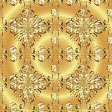 Oryantal süs süsleme Barok tarzında. Renkleri altın elemanları ile geleneksel klasik altın vektör desen.