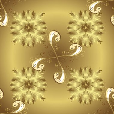 Dekoratif desen altın öğeleri. Kraliyet retro renkler. Altın şablonu. Çiçek klasik doku. Vektör çizim. Vintage için kart, duvar kağıdı, ambalaj, tekstil tasarım.