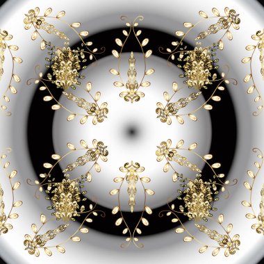 Altın arka plan doku duvar kağıdı. Altın çiçek süsleme barok tarzı. Altın öğesi gri ve nötr renkler. Damasko sorunsuz yinelenen arka plan.