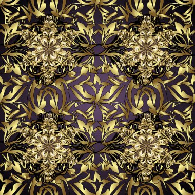 Siyah ve nötr renkler desen. Vektör altın mehndi seamless modeli. Kına dövme, altın çıkartmalar, mehndi ve yoga tasarım, kartları ve baskı ile süs çiçek öğeleri.