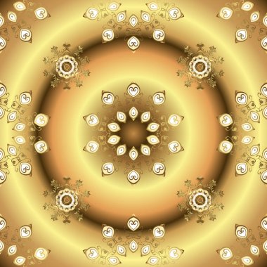 Vektör çizim. Sorunsuz arka plan. Oryantal vektör Klasik ve altın desen.