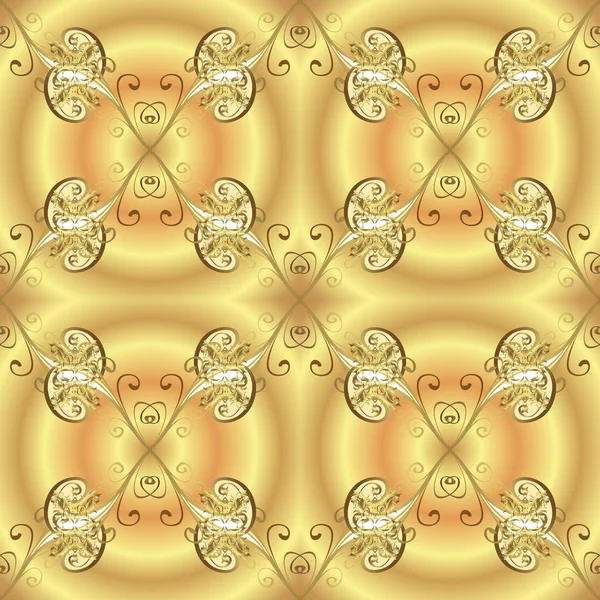 Motif Sans Couture Sur Les Couleurs Jaune Beige Avec Des — Image vectorielle