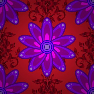 Şirin seamless modeli. Yaz tema Dikişsiz desen arka plan rengi. Vektör çiçek arka plan. Düz çiçek öğeleri tasarım. Yazdırın. Şirin kumaş deseni.