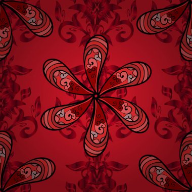 Vektör illüstrasyonundaki modaya uygun çiçek deseni. Güzel kumaş deseni. Düz Çiçek Elementleri Tasarımı. Renkli Yaz Temalı Kusursuz Arkaplan.