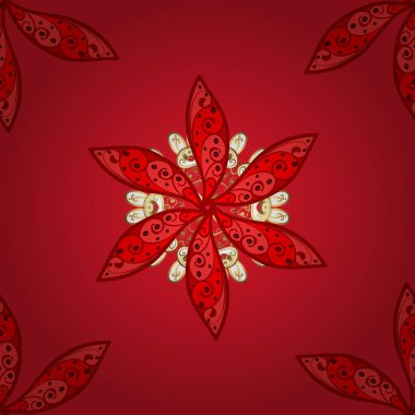 Vektör çizim. Nazik, yaz Siyah, beyaz ve kırmızı renkler üzerinde çiçek. Vektör çiçek desenli doodle tarzı çiçekli.