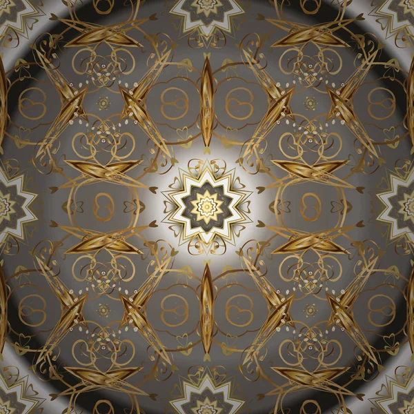 Дамаск Безшовний Візерунок Повторює Тло Золотий Квітковий Орнамент Стилі Бароко — стоковий вектор