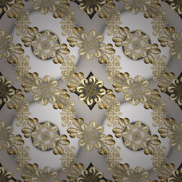 Abstract Wallpaper Wrapping Decoration Vector Golden Pattern Gray White Colors — Stok Vektör