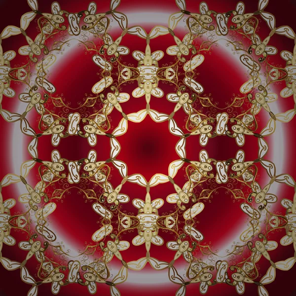 Rote Braune Und Weiße Farben Mit Goldenen Elementen Ornamentales Goldenes — Stockvektor