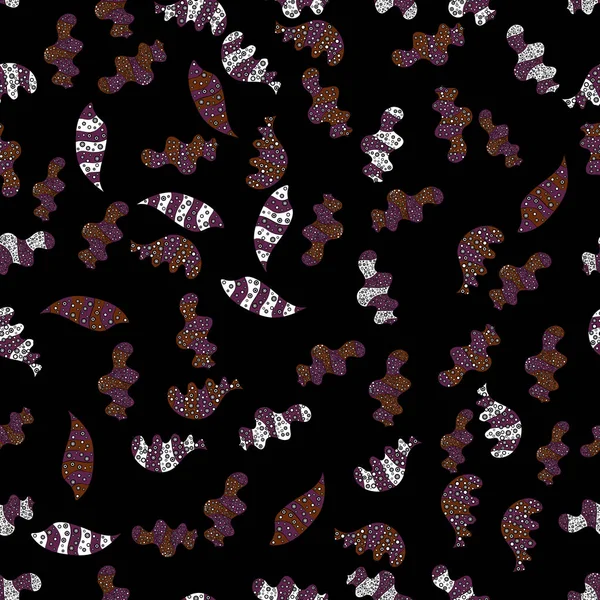 Sans Couture Magnifique Motif Tissu Vecteur Caniches Marron Violet Noir — Image vectorielle