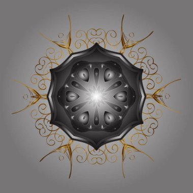 Kar tanesi süs vektör çizim. Kar tanesi süsleme altın renkler. Sevimli süsleme nesne. İzole kar tanesi.