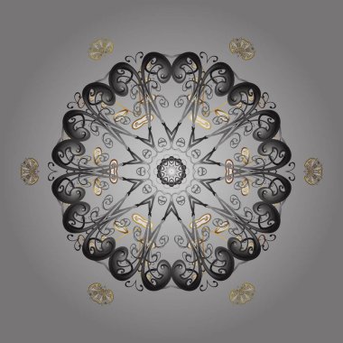 Kar taneleri koleksiyonu. Vektör altın kar tanesi izole. Güzel kış süs. Vektör çizim.