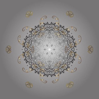 Soyut duvar kağıdı, dekorasyon sarma. Resimde altın renkler. Kar tanesi basit. Kış, neşeli Noel tatili, mutlu yeni yıl kutlama vektör çizim sembolü.