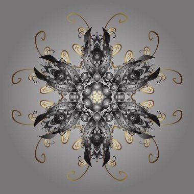 Vektör çizim. Kışın kar Aralık sezon. Doodle kroki satırlarındaki kar taneleri simgesi.