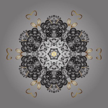 Kar tanesi simgesi. Altın renkleri izole. Kar tanesi vektör çizim. Kış kar tanesi.