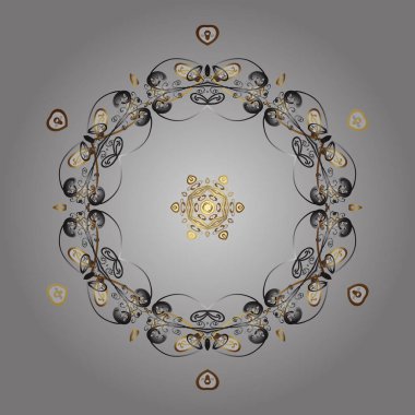 Güzel vektör altın renkli bir arka plan üzerinde izole kar taneleri. Resimde. Kar taneleri, kar yağışı. Düşen stilize Noel kar taneleri.