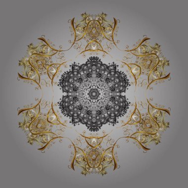 Vektör çizim. Kışın kar Aralık sezon. Doodle kroki satırlarındaki kar taneleri simgesi.