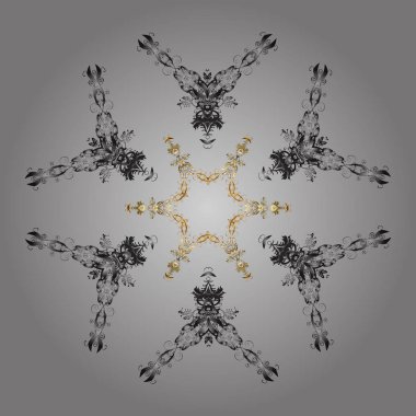 Vektör çizimi. Karla süslenmiş Noel kar taneleri. Noel şenliği arka planı.