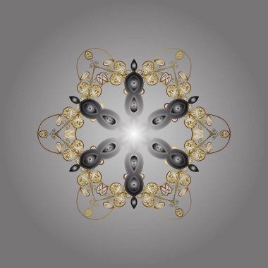 Vektör kar taneleri arka plan. Snowflakes desen. Vektör çizim. Kar tanesi renkli desen. Renk arka plan üzerinde izole soyut kar taneleri ile düz tasarım.