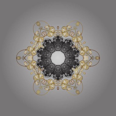 Vector illustration. Flat design with abstract snowflakes isolated on background. Snowflakes pattern. Snowflakes background. Snowflake ornamental pattern.